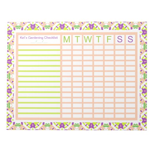 Gartengartenbauplaner Notizblock (Vorderseite)