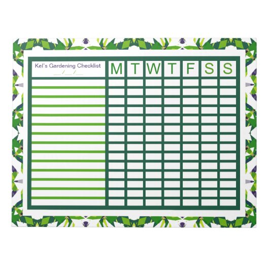 Gartengartenbauplaner Notizblock (Vorderseite)