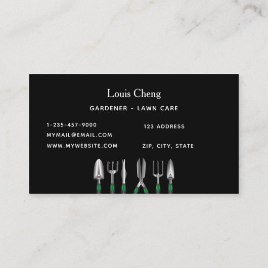 Gartengartenmöbel Visitenkarte (Rückseite)