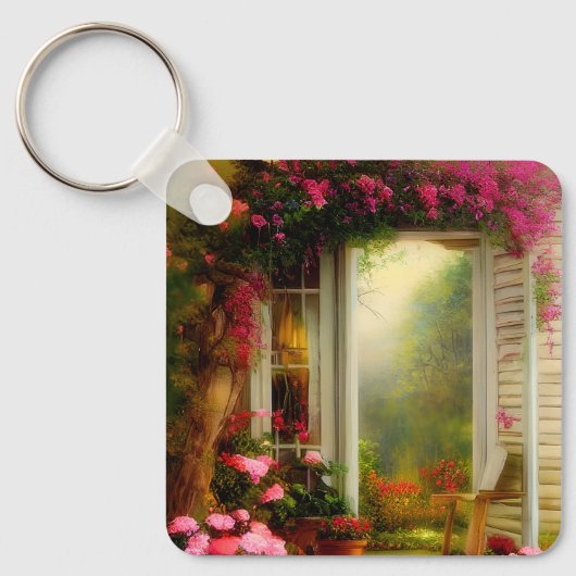 Gartengartentor Rose Schlüsselanhänger (Vorderseite)