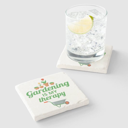 Gartengärtner Funny Sprichwort Geschenk Steinuntersetzer (Seitenansicht)