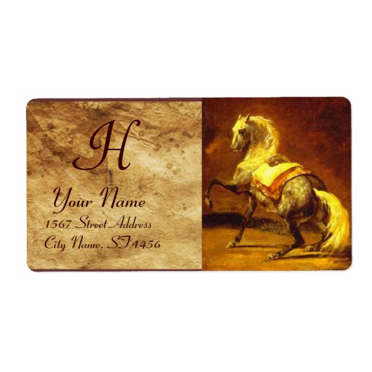 GARTENGEFÜLLTES GRIECHISCHES HORSE-MONOGRAMM, brau (Vorne)