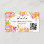 Gartengelb-rosa-Blumenkatalog Brautparty Begleitkarte (Vorderseite)