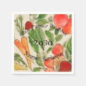 Gartengemüse Aquarell hell Serviette (Vorderseite)