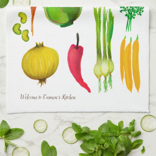 Gartengemüse Maßgeschneiderte Küchentücher (Gefaltet)