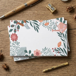 Gartengeräte & Wildblumen-Randgestaltung Post-it Klebezettel