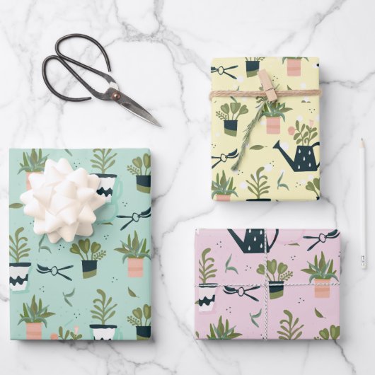 Gartengestaltungspapier Geschenkpapier Set (Vorderseite)