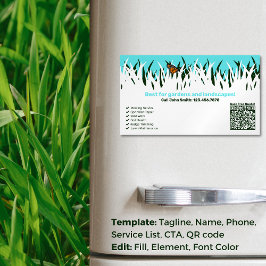 🌿 🦋 Gartengesundheit: Beruflicher Wäscheservice Magnetische Visitenkarte