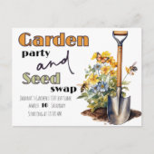 Gartengewächse Party und Samentausch Einladungspostkarte (Vorderseite)