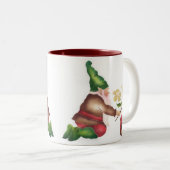Gartengnome-Malerei-Blumen Zweifarbige Tasse (VorderseiteRechts)