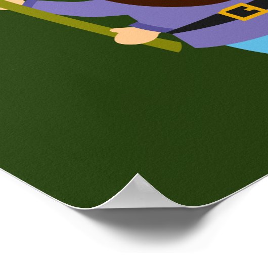 Gartengnome niedliches Gartenthema Poster (Ecke)