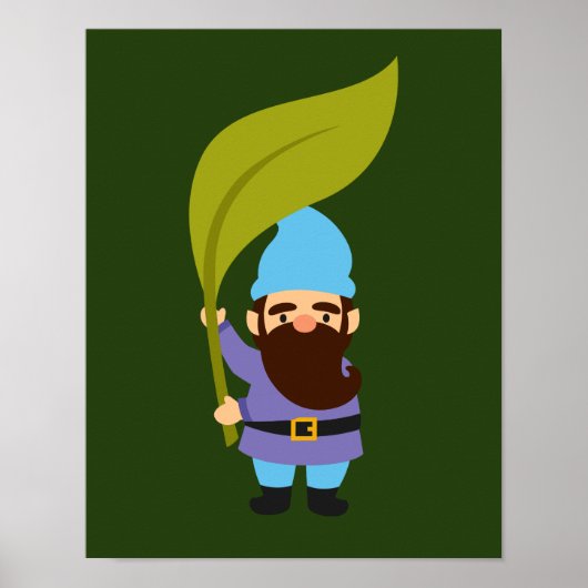 Gartengnome niedliches Gartenthema Poster (Vorne)