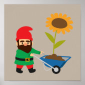 Gartengnome niedliches Gartenthema Poster (Vorne)
