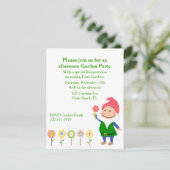 Gartengnome-Party Einladung (Stehend Vorderseite)