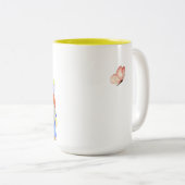 Gartengomes, lustige Farben, moderne Zwei-Tone-Cof Zweifarbige Tasse (VorderseiteRechts)