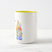 Gartengomes, lustige Farben, moderne Zwei-Tone-Cof Zweifarbige Tasse (Mittel)