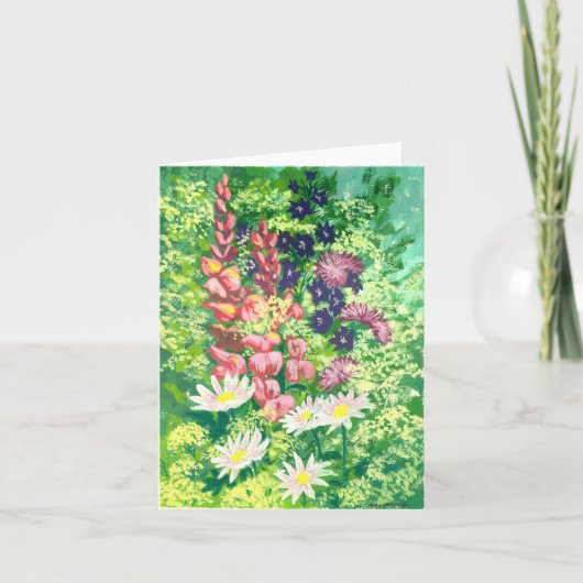 Gartengraue Blume Faltkarte Karte (Vorderseite)