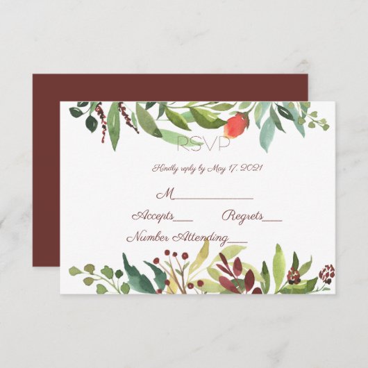 Gartengrenze RSVP Karte (Vorne/Hinten)