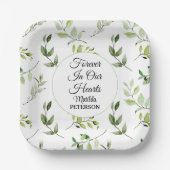 Gartengrün Blätter Beerdigung Pappteller (Vorderseite)