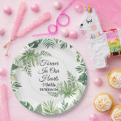 Gartengrün Blätter Beerdigung Pappteller (Party)