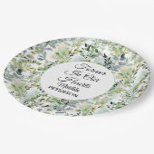 Gartengrün Blätter Beerdigung Pappteller (Schrägansicht)