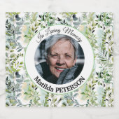 Gartengrün Blätter Beerdigung Schaumweinetikett (Einzelnes Label)