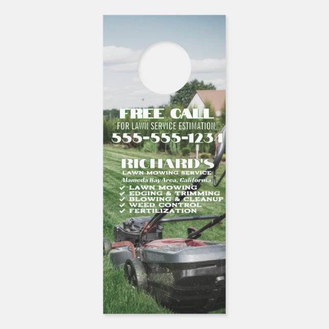 Gartengrüne Pflege und Instandhaltung Türanhänger (Vorderseite)