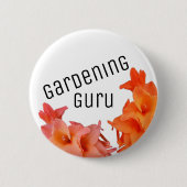 GartenGuru Orange Blume Button (Vorderseite)