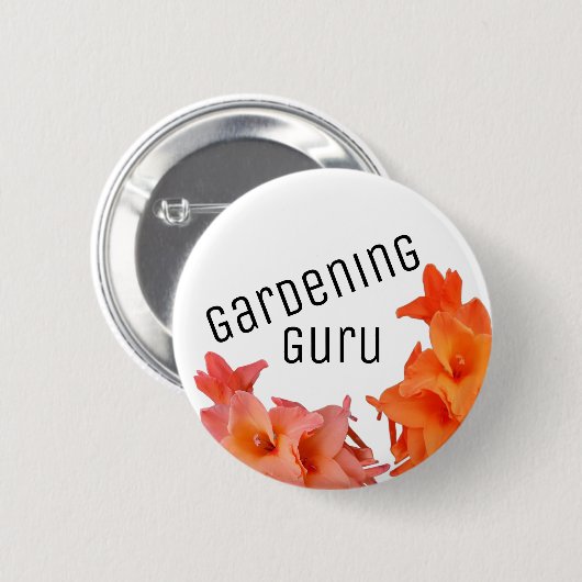 GartenGuru Orange Blume Button (Vorne & Hinten)