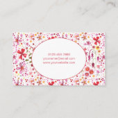 Gartenhandgemalt Moderne Aquarell-Blume Visitenkarte (Rückseite)