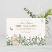 Gartenhasen-Geburtstag Einladung (Stehend Vorderseite)