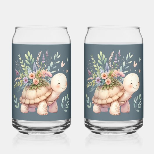 Gartenhaus-Schildkröte Aquarell Dosenglas (Vorderseite)