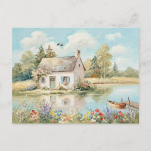 Gartenhaus See Naturszene Postkarte