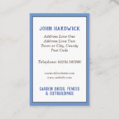 Gartenhäuschen, Zäune und Außengebäude Visitenkarte (Rückseite)