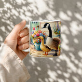 Gartenhausgänse Frühlingsillustration Kaffeetasse