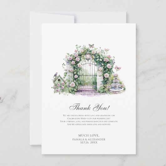 Gartenhochzeit Dankeschön Karte (Vorderseite)