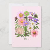 Gartenhochzeit Einladung böhmisch-rosa Blume (Rückseite)