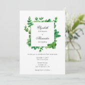 Gartenhochzeit im Freien Einladung. Grüne laden Einladung (Stehend Vorderseite)