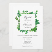 Gartenhochzeit im Freien Einladung. Grüne laden Einladung (Vorne/Hinten)