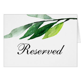 Gartenhochzeit reserviertes Schild. Grüne Blätter