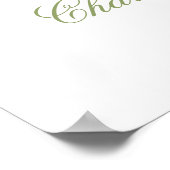 Gartenhochzeit-Salbei-Grün-Monogramm-Willkommenssc Poster (Ecke)