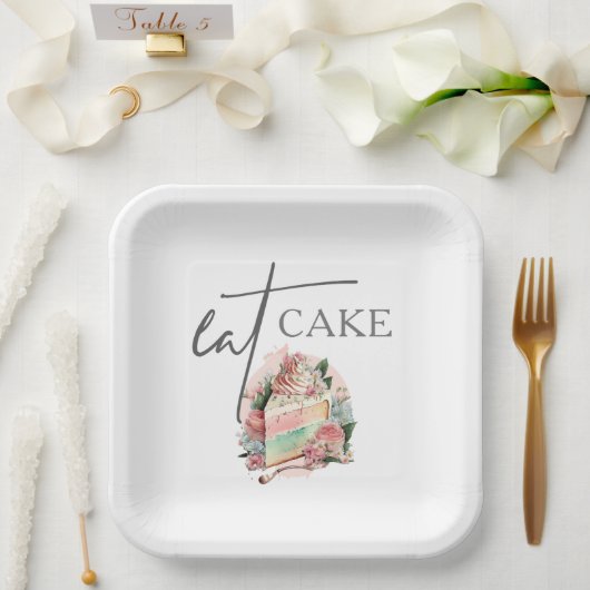 Gartenhochzeit Torte essen Pappteller (Hochzeit)
