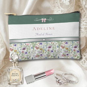 Gartenhochzeit Wildblumen Brautjungfer Zubehörtasche