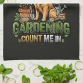 Gartenhund, wenn es Hunde und Gartenarbeit beinhal Geschirrtuch (Gefaltet)
