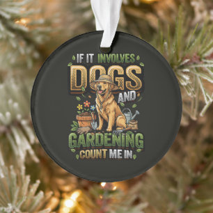 Gartenhund, wenn es Hunde und Gartenarbeit beinhal Ornament