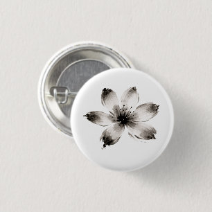 Gartenia-inspirierte Tintenblume Botanische Kunst Button
