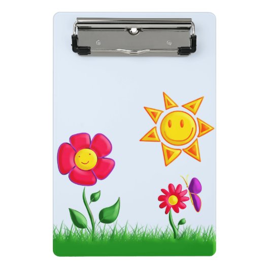 Gartenillustration Mini Klemmbrett (Vorderseite)