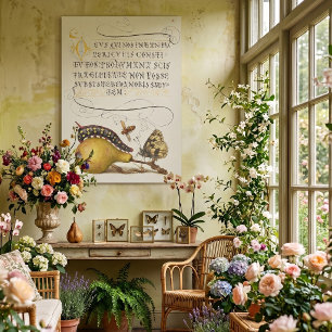 Garteninsekten, Fliege, Raupe, Birne, Tausendfüßle Poster