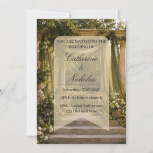 Garteninspirierte Hochzeitseinladung Einladung