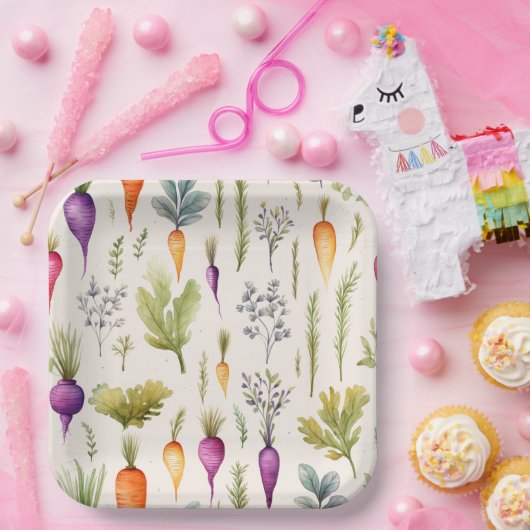 Gartenkarottenpapier-Teller Pappteller (Party)